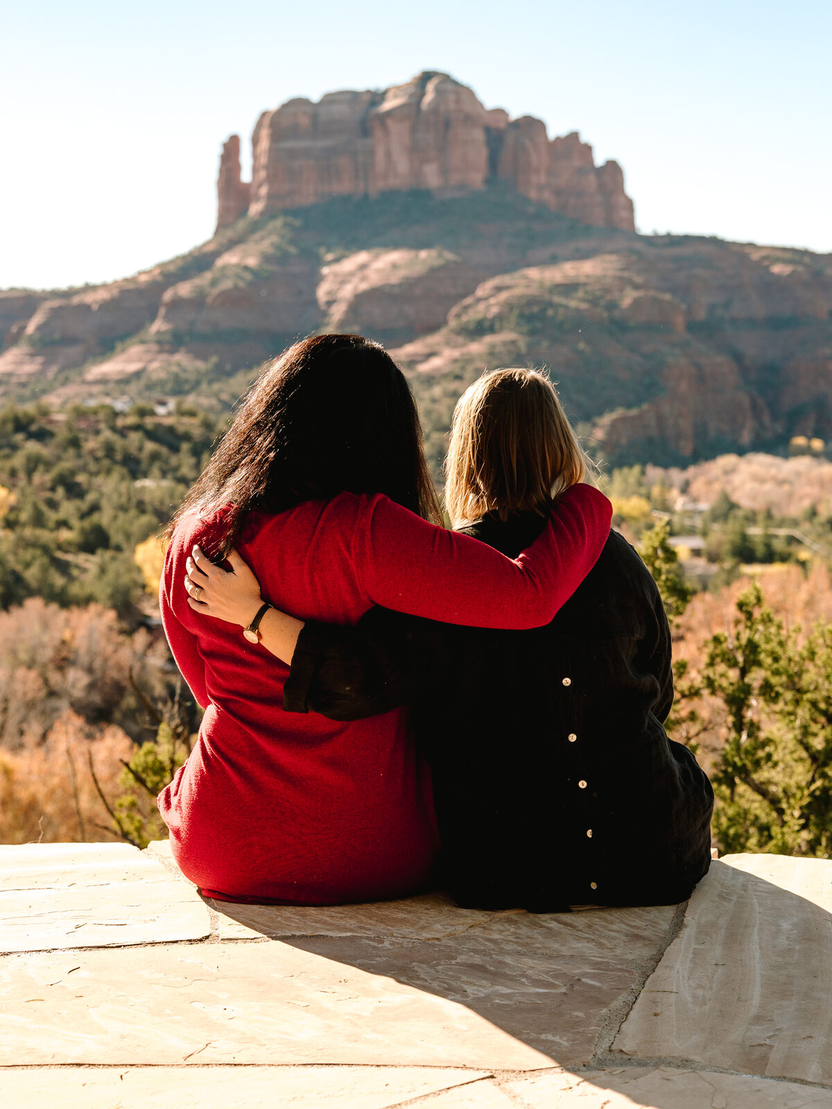 Two members at the overlook, Sedona