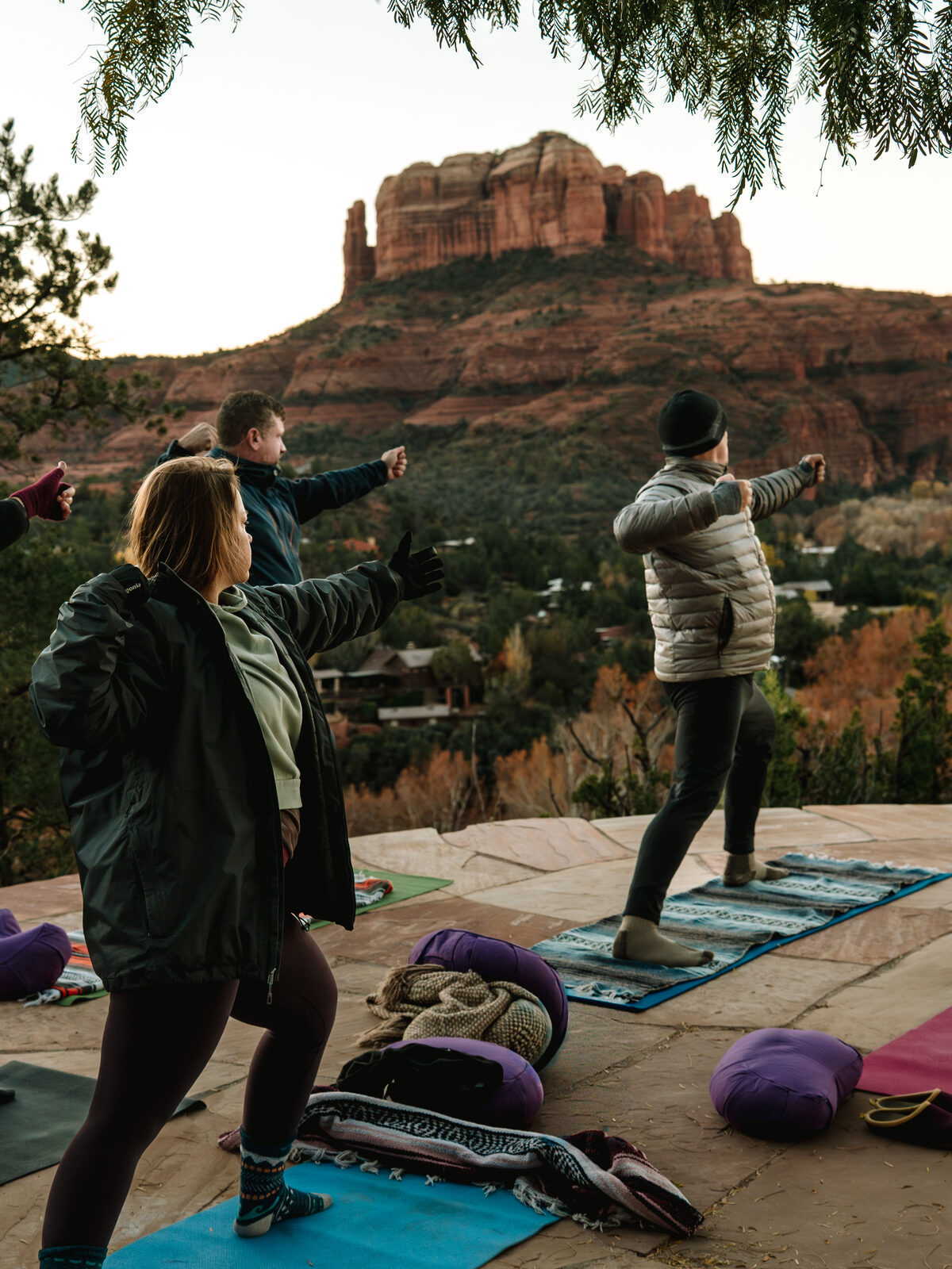 Morning practice below Cathedral Rock